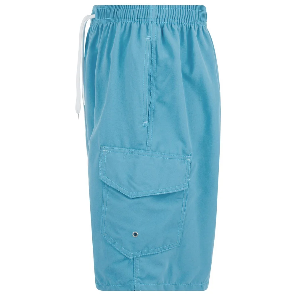 Mens Swim Trunks Adult Male Board Shorts Quick Dry, Cargo Pocket, Sea Foam
